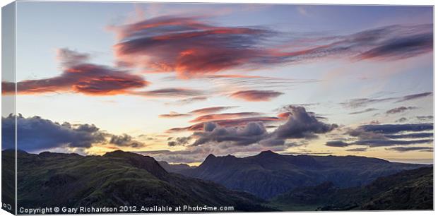 Red Skies over Langdale Canvas Print by Gary Richardson