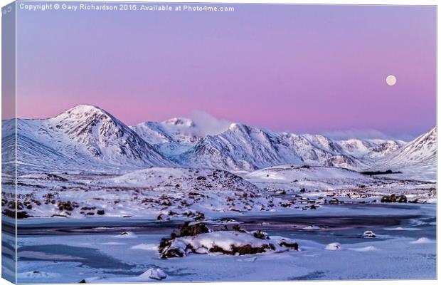 A winters morning on Rannoch Moor Canvas Print by Gary Richardson