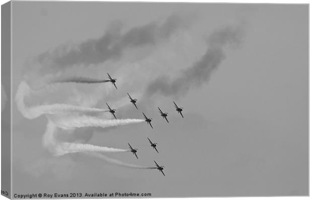 The red arrows display team Canvas Print by Roy Evans