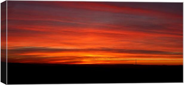 Emley Moor Sunset Canvas Print by Dave Evans