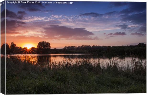 Horbury Lagoon Sunset Canvas Print by Dave Evans