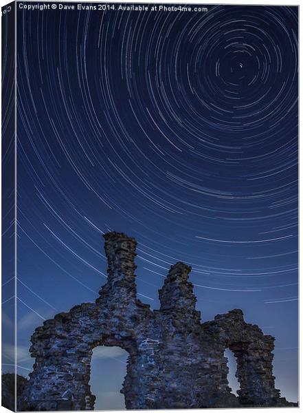 Sandal Castle Star Trails Canvas Print by Dave Evans