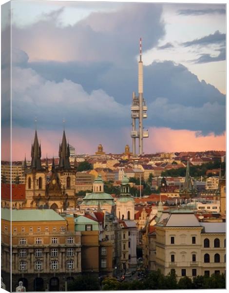 Prague Old and New Canvas Print by Christopher Mullard