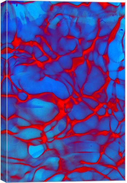 Red ripples on blue water Canvas Print by Christopher Mullard
