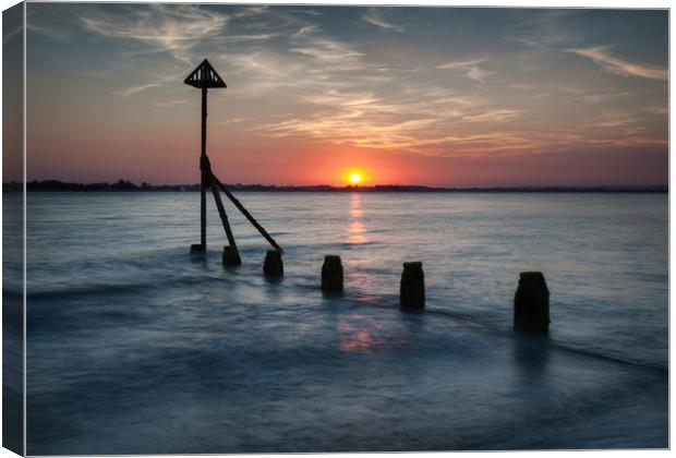 West Wittering Sunset Canvas Print by Ashley Chaplin
