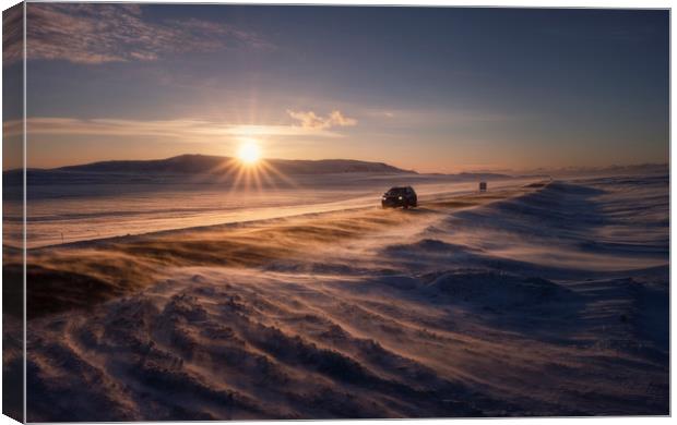 Iceland Sunset Canvas Print by Ashley Chaplin