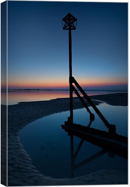 West Wittering Dusk Canvas Print by Ashley Chaplin