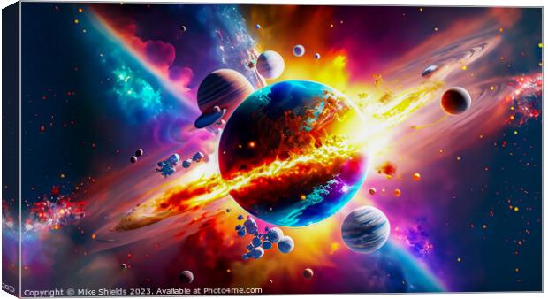 When Planets meet Canvas Print by Mike Shields