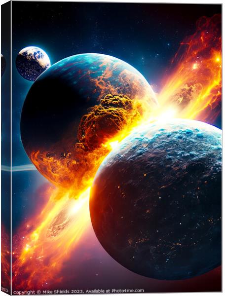 Collision of Worlds Canvas Print by Mike Shields