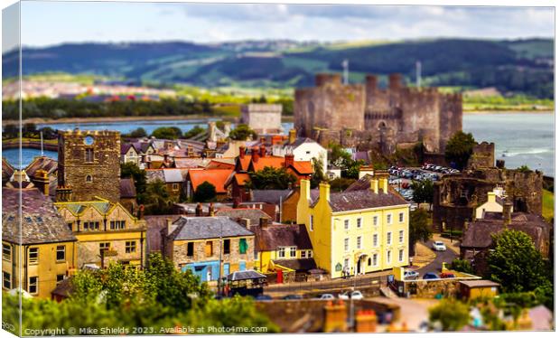 Conwy Town Tilt & Shift Canvas Print by Mike Shields