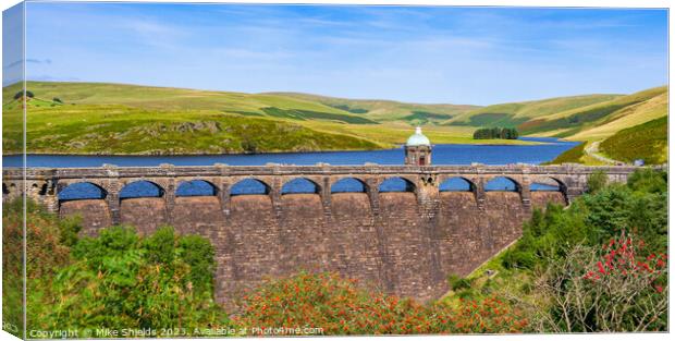 Elan Valley Dam Canvas Print by Mike Shields
