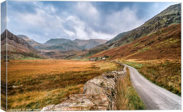 Nant Ffrancon Valley Canvas Print by Mike Shields