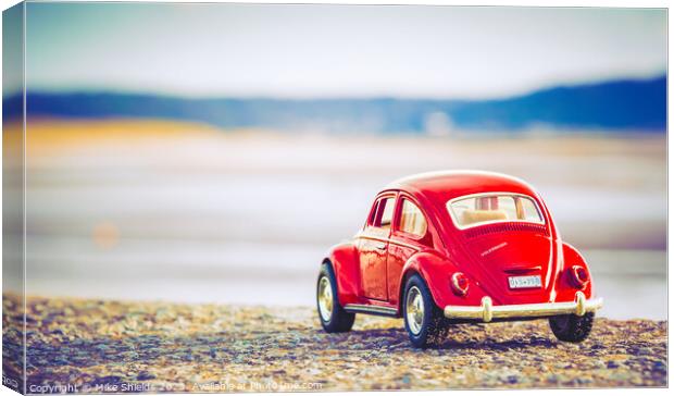 Red Beetle Perspective  Canvas Print by Mike Shields