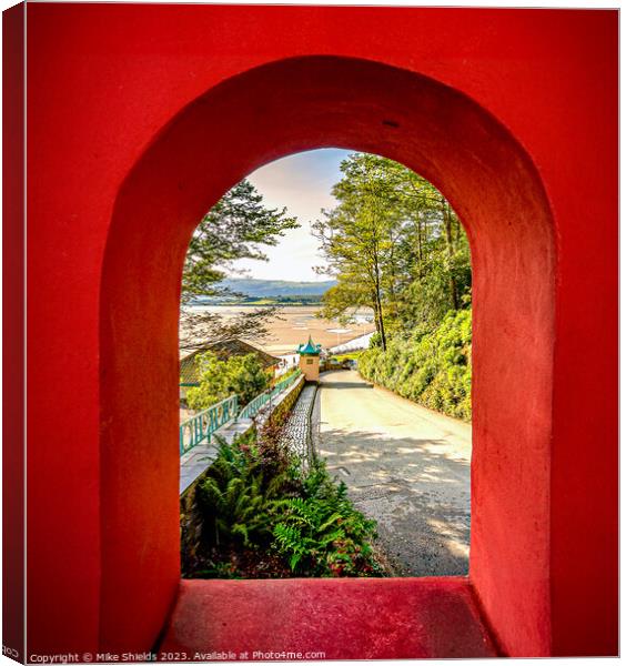 View Through the Red Arch Canvas Print by Mike Shields