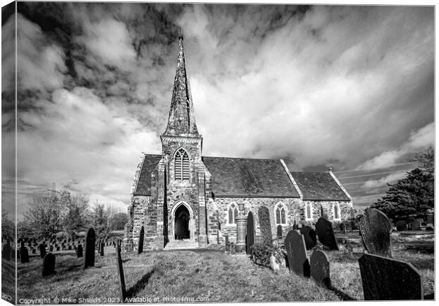 St Mary's Church Llanfairpwllgwyngyll Canvas Print by Mike Shields