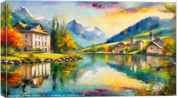 Stunning Lakeside View. Canvas Print by Mike Shields