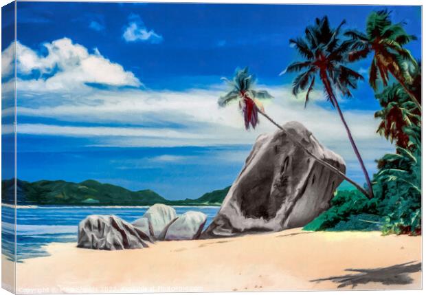 Anse Source d'Argent Canvas Print by Mike Shields