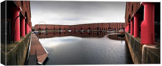 Panoramic Vista of Liverpool's Albert Dock Canvas Print by Mike Shields