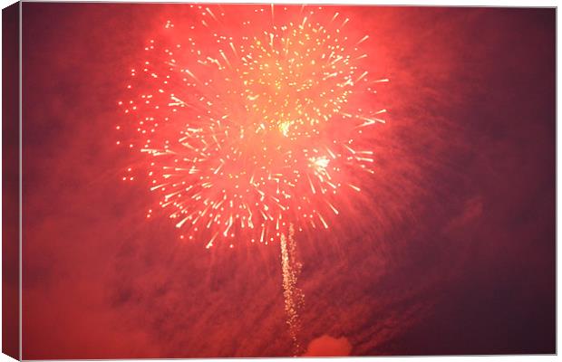 Illuminating Firework Canvas Print by lauren whiting