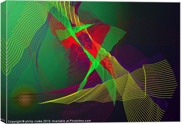 Abstract Lines of Colour Canvas Print by philip clarke