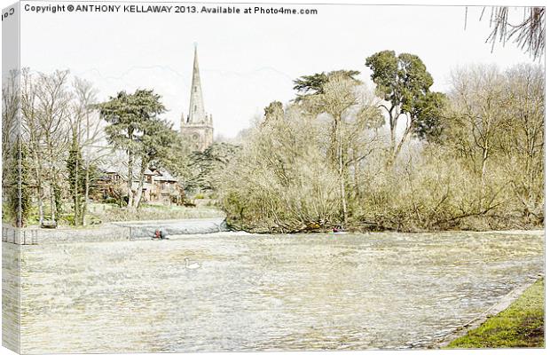 STRATFORD UPON AVON PENCIL PICTURE Canvas Print by Anthony Kellaway
