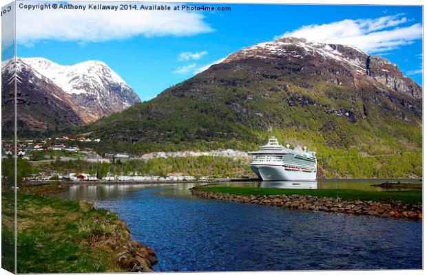 AZURA CRUISE SHIP IN NORWAY Canvas Print by Anthony Kellaway