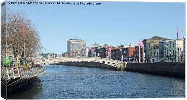 MILLENNIUM BRIDGE DUBLIN Canvas Print by Anthony Kellaway