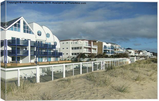 SANDBANKS LUXURY APARTMENTS  Canvas Print by Anthony Kellaway