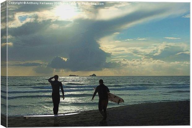  Waiting for the surf Canvas Print by Anthony Kellaway
