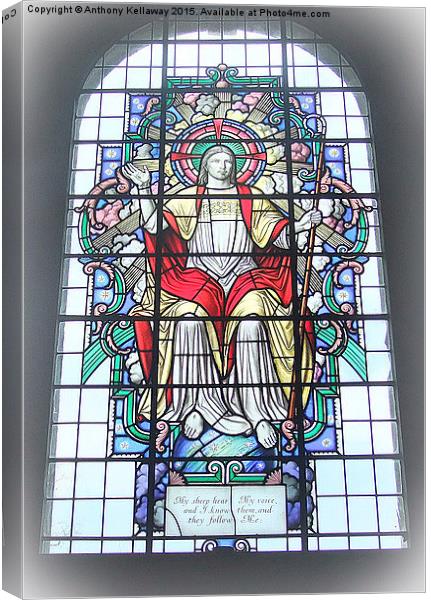  STAINED GLASS WINDOW  Canvas Print by Anthony Kellaway