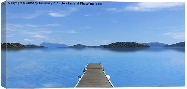 VIEW FROM NYDRI BEACH LEFKADA Canvas Print by Anthony Kellaway