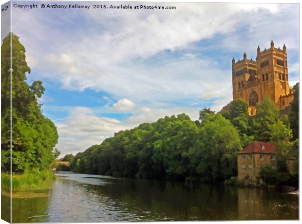 DURHAM CATHEDRAL AND THE RIVER WEAR Canvas Print by Anthony Kellaway