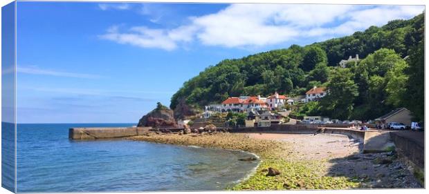 Babbacombe beach and harbour Canvas Print by Anthony Kellaway