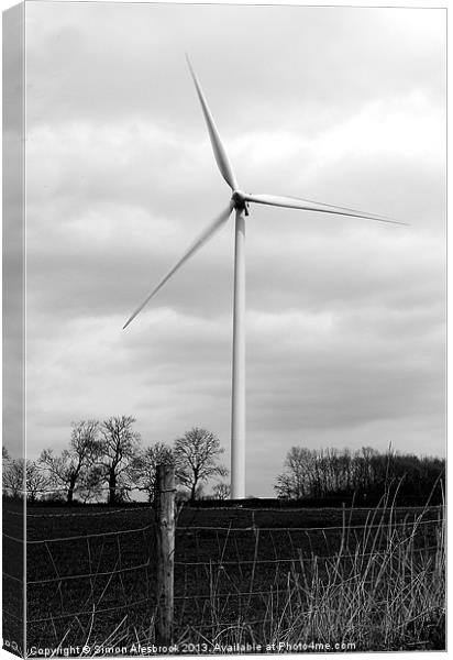 Wind Turbine Canvas Print by Simon Alesbrook