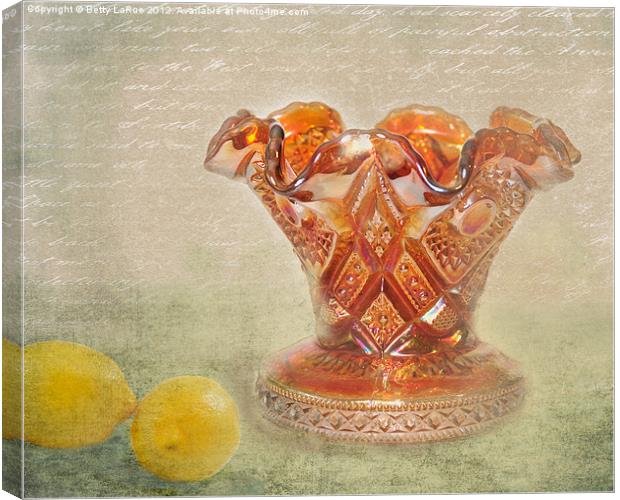 Carnival Glass Vase Canvas Print by Betty LaRue