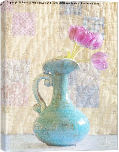 Tulips and Grandmothers Quilt Canvas Print by Betty LaRue