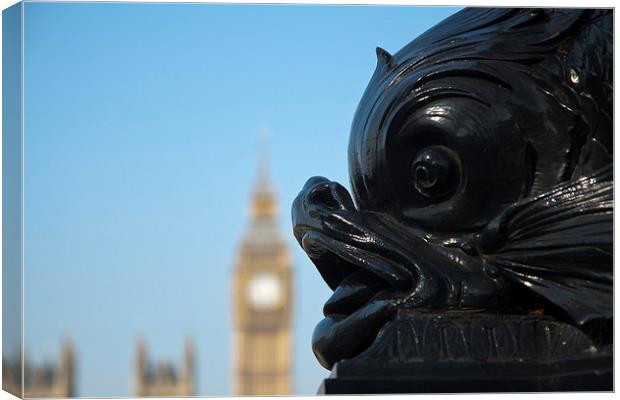 Fish Poking Tongue at Big Ben Canvas Print by Adam Withers