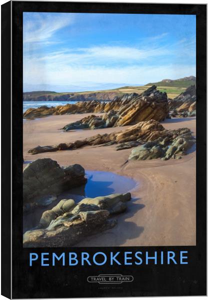 Pembrokeshire Railway Poster Canvas Print by Andrew Roland