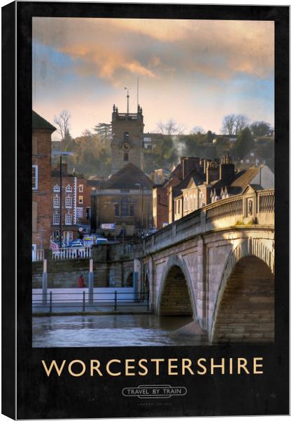 Worcestershire Railway Poster Canvas Print by Andrew Roland