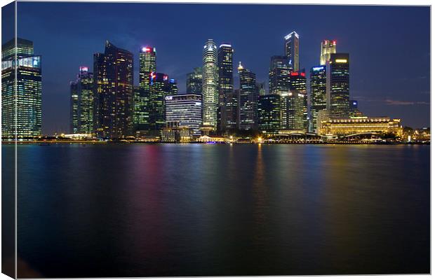  Singapore at night Canvas Print by James Marsden