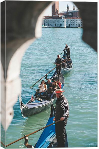 Rowing in Venice Canvas Print by Chiara Cattaruzzi