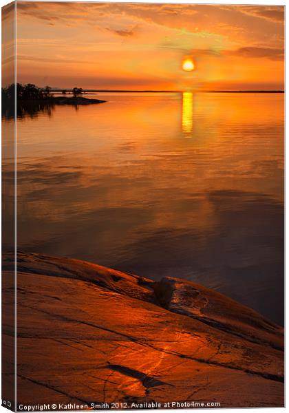 Archipelago of Stockholm, sunset Canvas Print by Kathleen Smith (kbhsphoto)