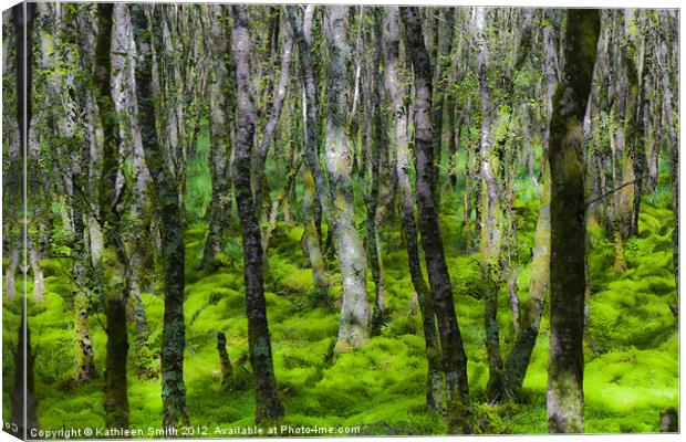 Forest in green moss Canvas Print by Kathleen Smith (kbhsphoto)