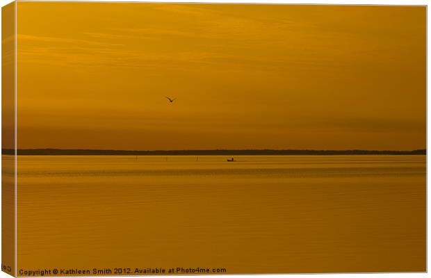 Sunset at sea Canvas Print by Kathleen Smith (kbhsphoto)