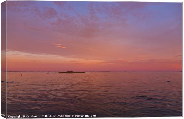 Sunset at sea Canvas Print by Kathleen Smith (kbhsphoto)