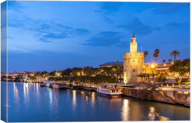 Torre del Oro Seville Canvas Print by peter schickert