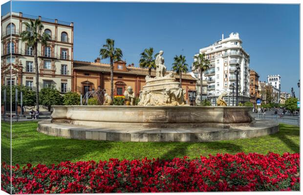 Híspalis Fountain Seville Canvas Print by peter schickert