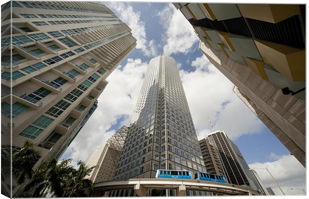 Metromover,  Downtown Miami, Canvas Print by peter schickert