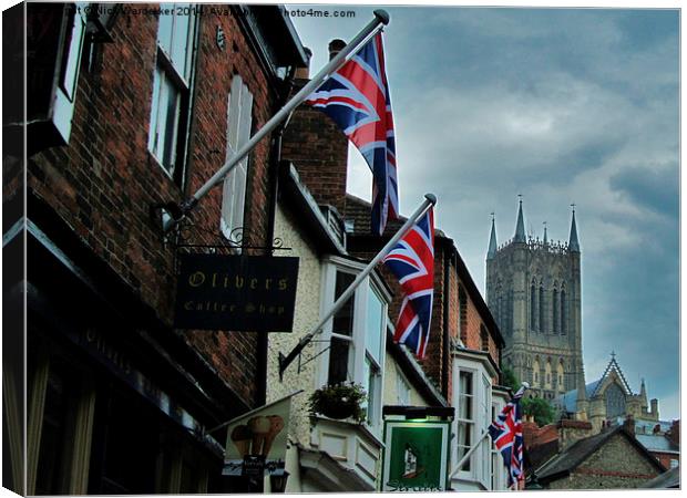  Lincoln Cathedral in Colour Canvas Print by Nick Wardekker