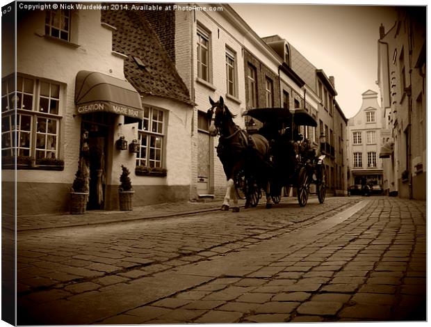  The Ancient Streets Of Brugge Canvas Print by Nick Wardekker